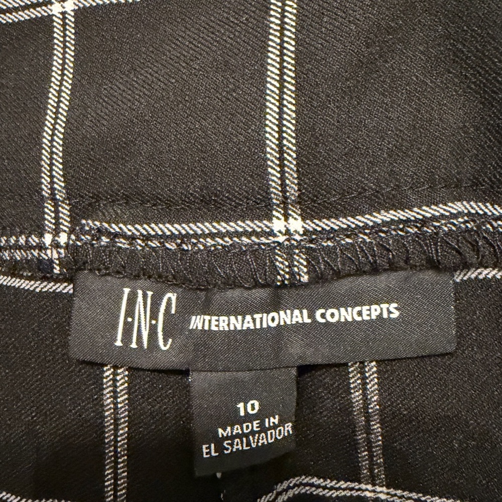 INC International Concepts High Waist Black Checkered Shorts NWT - Picture 6 of 6